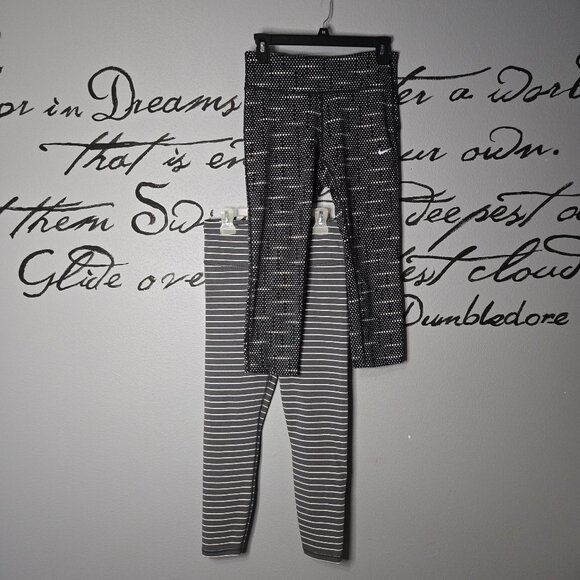 Nike Dri-FIT Epic Run Printed Tights & GapFit High Rise Blackout Print Leggings - Picture 1 of 11